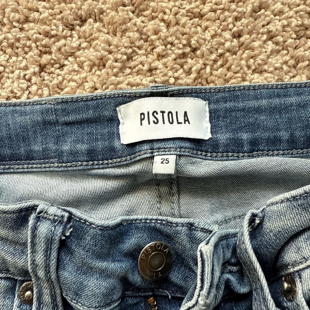 Pistola Blue Skinny Jeans with Distressed Details